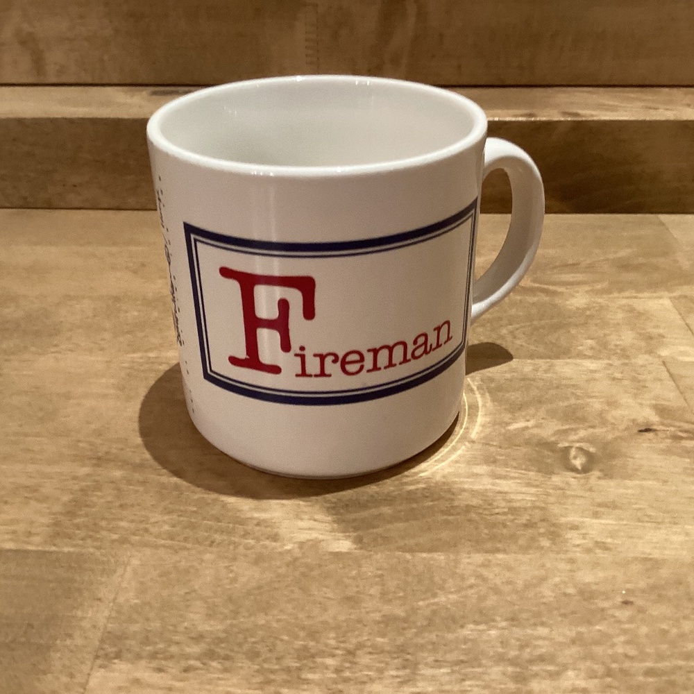 Houze “Fireman” w/a Capital F Career Ceramic Mug R/W/B color